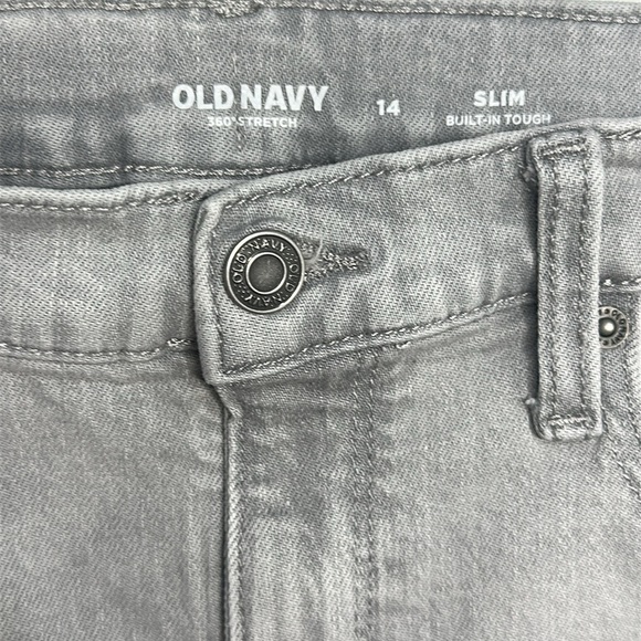 Old Navy Gray Slim Distressed Jeans – Boys Size 14 - Picture 4 of 10